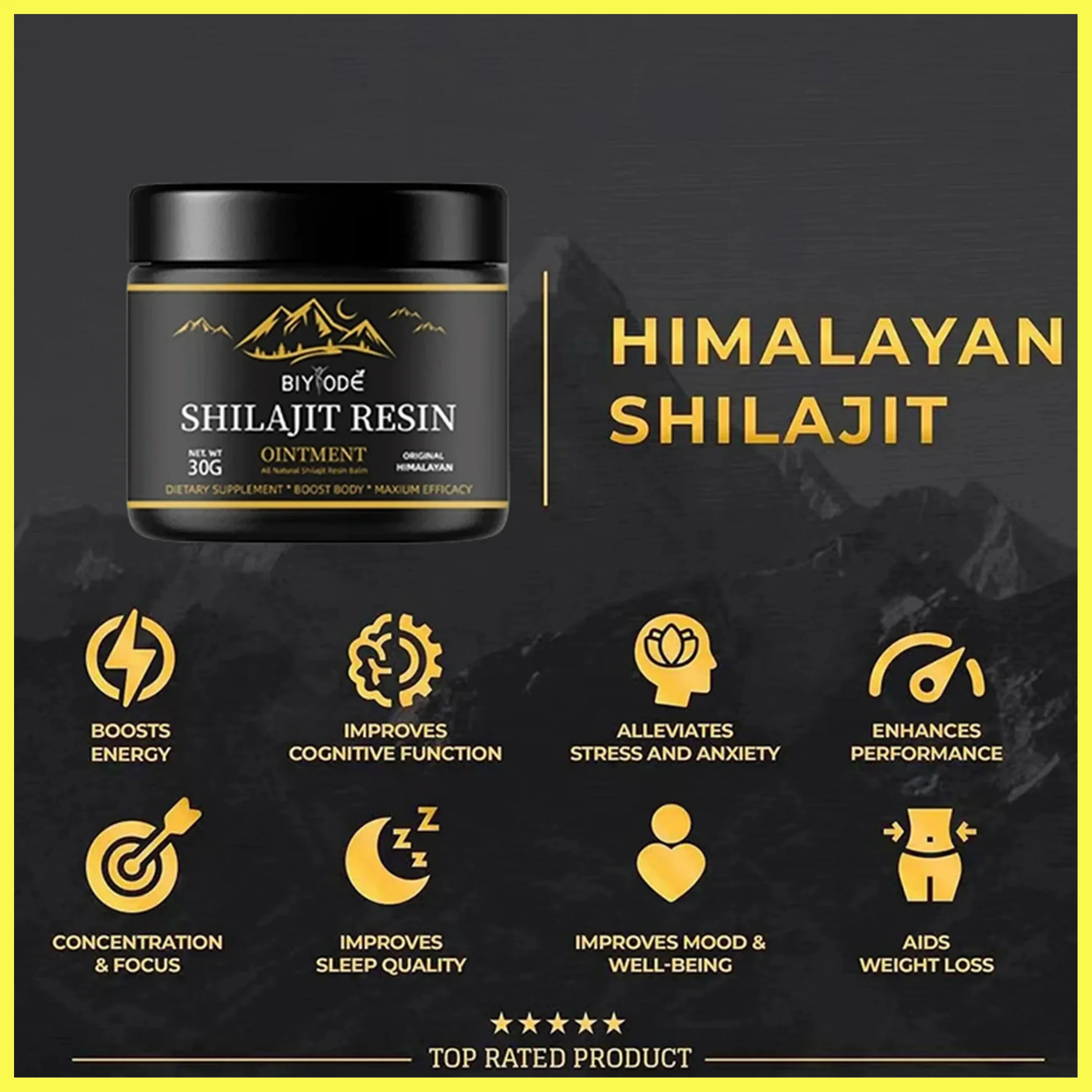 Чистый Гималайский 100% Shilajit Смола 30 г с ложкой с 85 + следами минералов и фульвовой кислоты Лаборатория по уходу за фульвовой кислотой Испытано