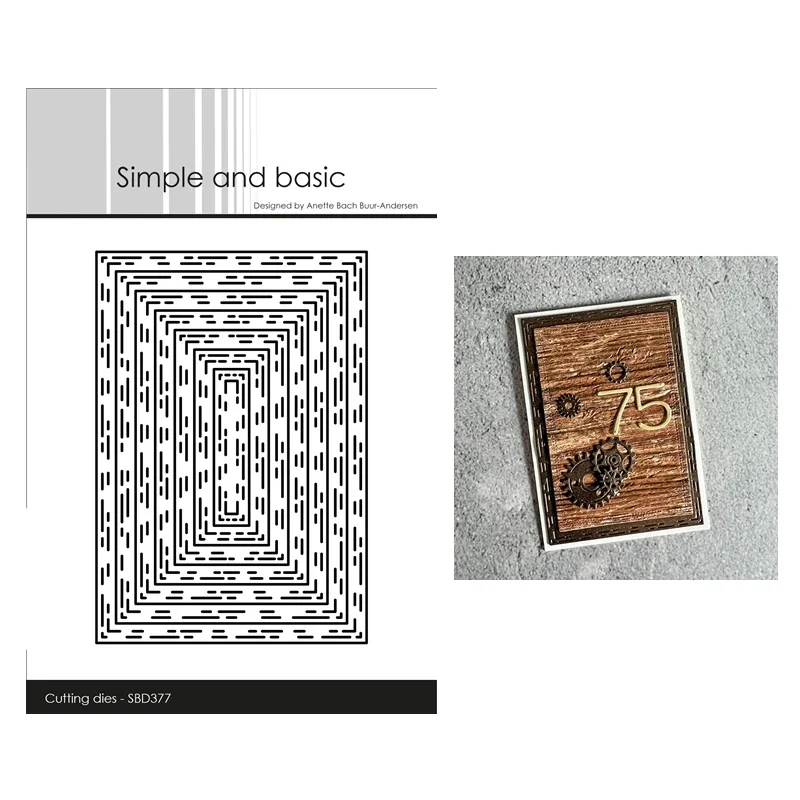 New 2023 Broken Lines –  Rectangle Background Metal Cutting Dies for Scrapbooking Paper Making Frame Card Craft Supplies