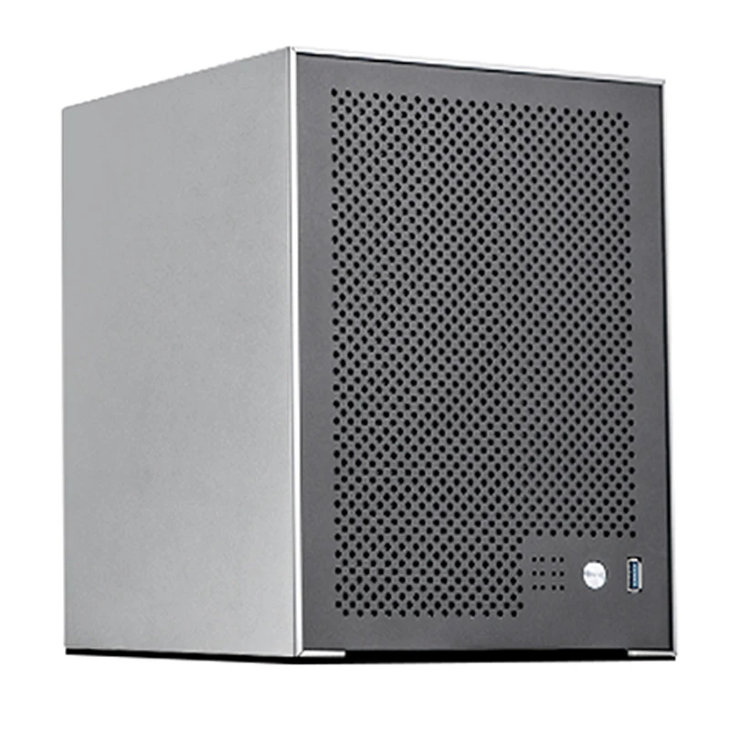 6-Bay NAS Chassis, Aluminum Enclosure, ITX Motherboard, Compact 1U Power Supply, Black Group Storage Server Chassis