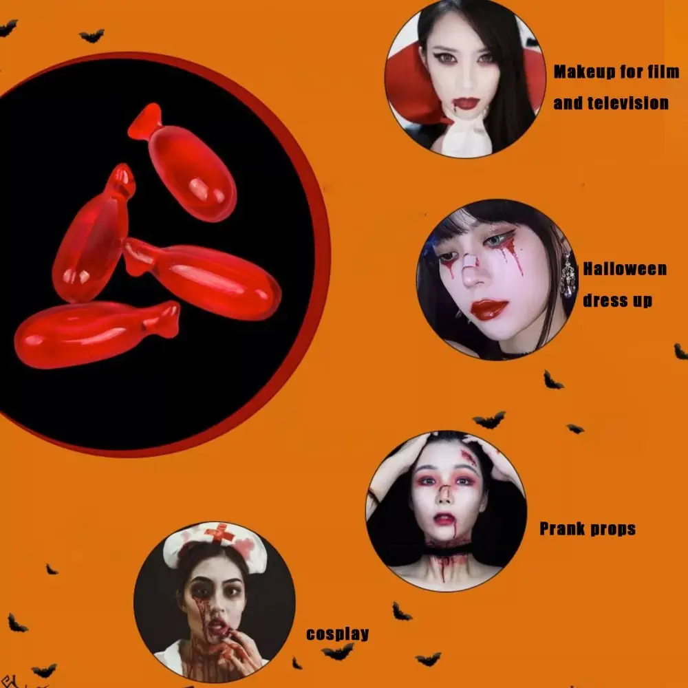 من السهل تنظيف البلازما المزيفة غير سامة وآمنة حبوب الدم المزيفة المزحة تجهيزات حفلة الهالوين الصالحة للأكل فيلم البلازما والمكياج التلفزيوني