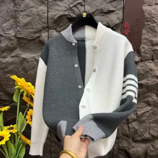 

Утепленный свободный вязаный кардиган с низким воротником и пэчворком, осенне-зимний женский модный свитер, легко сочетающийся, с открытыми рукавами, вязаная одежда