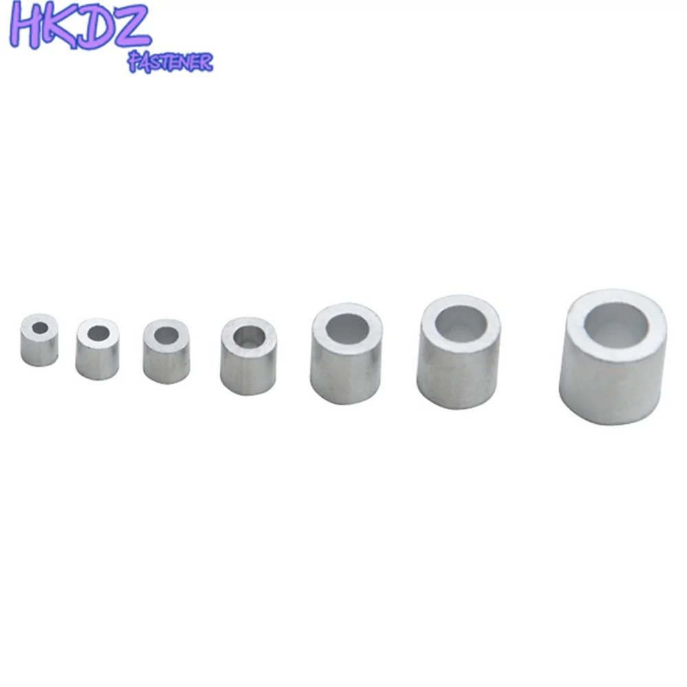 White Round Hole Aluminum Cable Crimps Sleeves Cable Ferrule Stops for Snare Wire Rope Clip Swage Trap Barrel Fitting