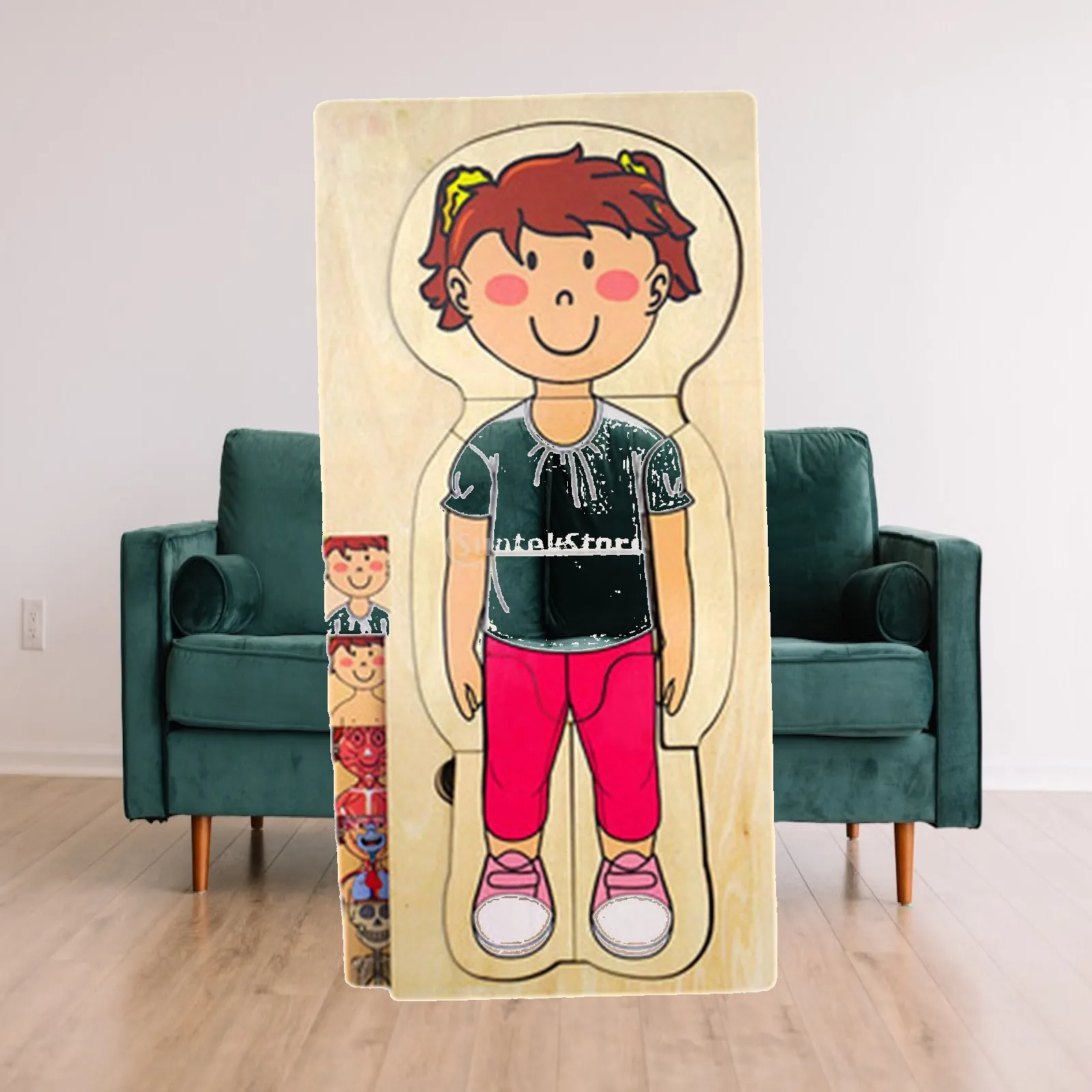 Wooden Human Body Puzzle Toys Playset Jigsaw Puzzles for Toddlers Girls Kids