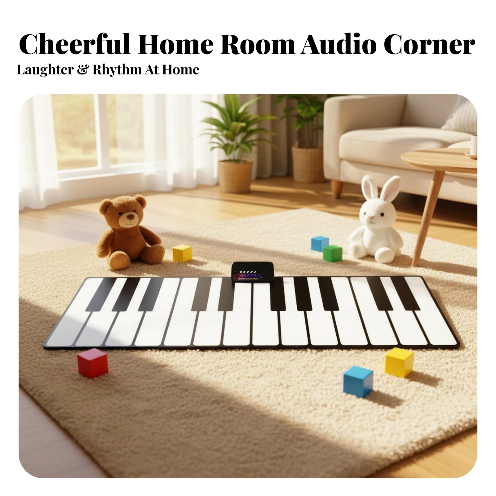 Floor Piano Mat Touch-Sensitive Musical Toy Mat Floor Piano Keyboard Interactive Battery Powered for Children, Playroom