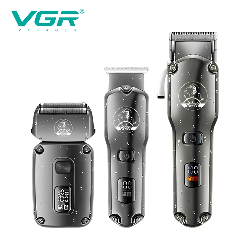 

VGR 3 в 1, беспроводной комбинированный комплект, триммер для волос для мужчин, электрическая моющаяся машинка для стрижки бороды, перезаряжаемая машинка для стрижки волос V-675 S3