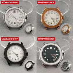 39.5mm watch men's steel case have inner ring FIT NH35 NH36 movement Watch Parts For Sapphire Glass Wristwatches Watch Box