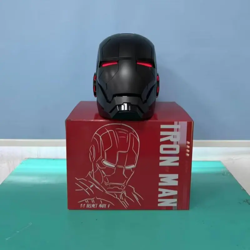 Los Vengadores 1/1 Iron Man Mk5 casco usable y transformable activado por voz apertura eléctrica cierre colección decoración