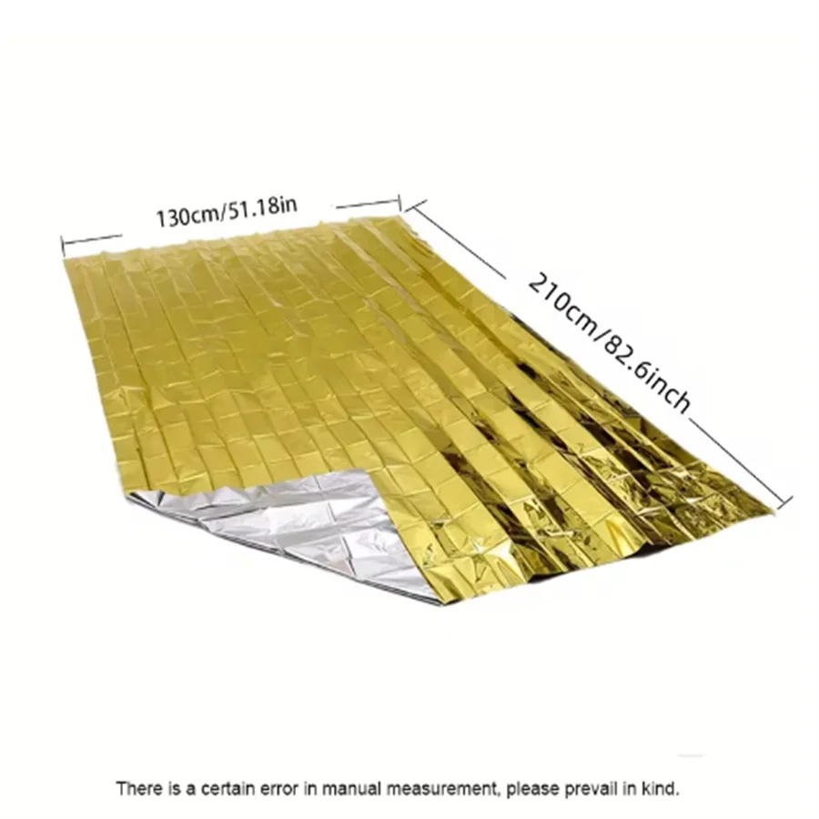 Outdoor Multifunctional Insulation Blanket 210*130cm Double Sided (Silver Gold) Survival Life-saving Blanket