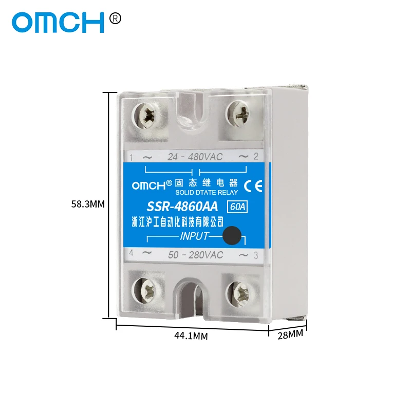 SSR-60AA SSR-80AA SSR-100AA 60A 80A 100A Solid State Relay Module 80-250V Input AC 24-380V AC Output High Quality