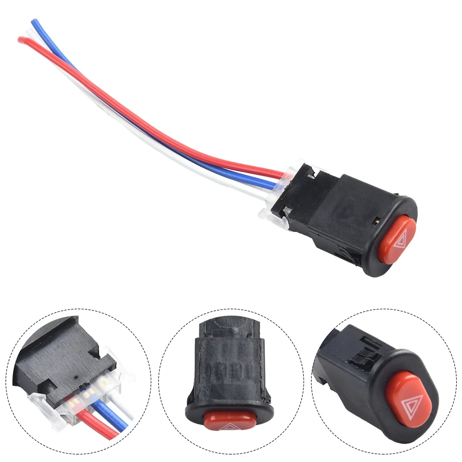 High Quality Useful Motorcycle Switch Button 12V-24V 1x Scooter 40x25mm 5A Accessories Double Flash Hazard Light