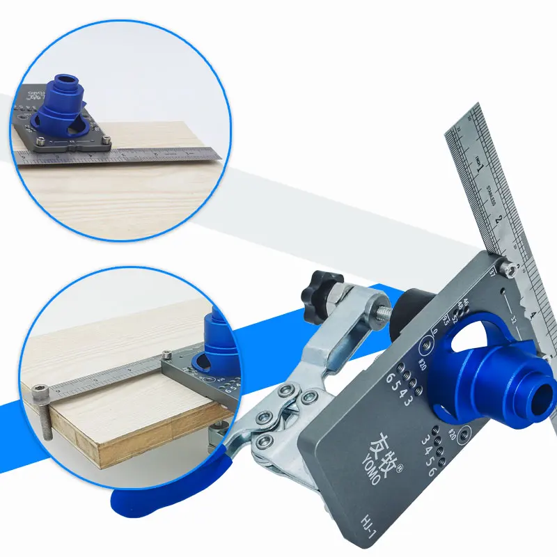 35mm Hinge Boring Jig Kit - Concealed Hinge Drilling Guide Jig - Aluminum Alloy Hinge Hole Opener Template Puncher Locator