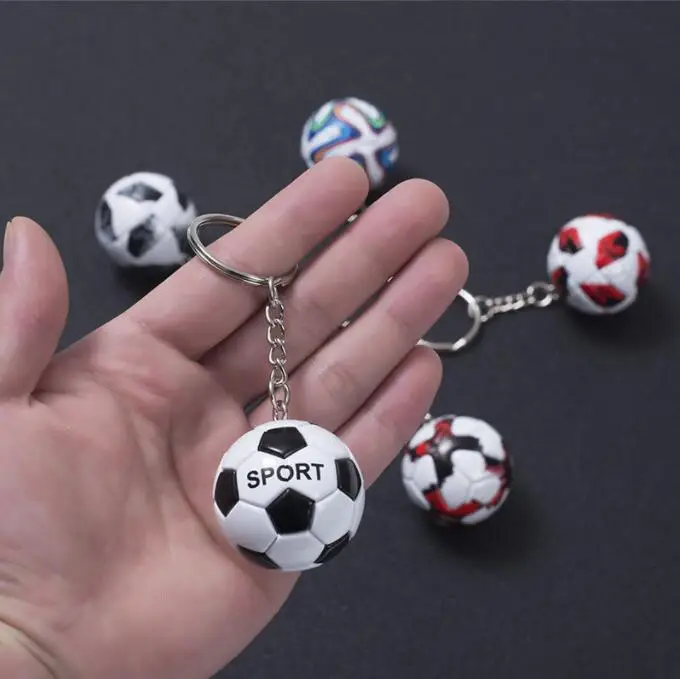 3D keychain football Souvenirs PU Leather Keyring Men Soccer Fans Keychain Pendant 3D Sports Football Key