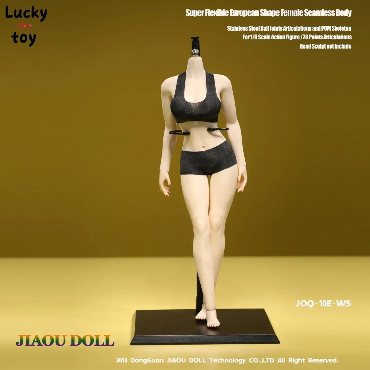 JIAOU JOQ-10E1/6 Europe Connect Feet Flexible Joints Stainless Skeleton Large Breast Seamless Body Fit 1:6 Head Sculpt Model Toy