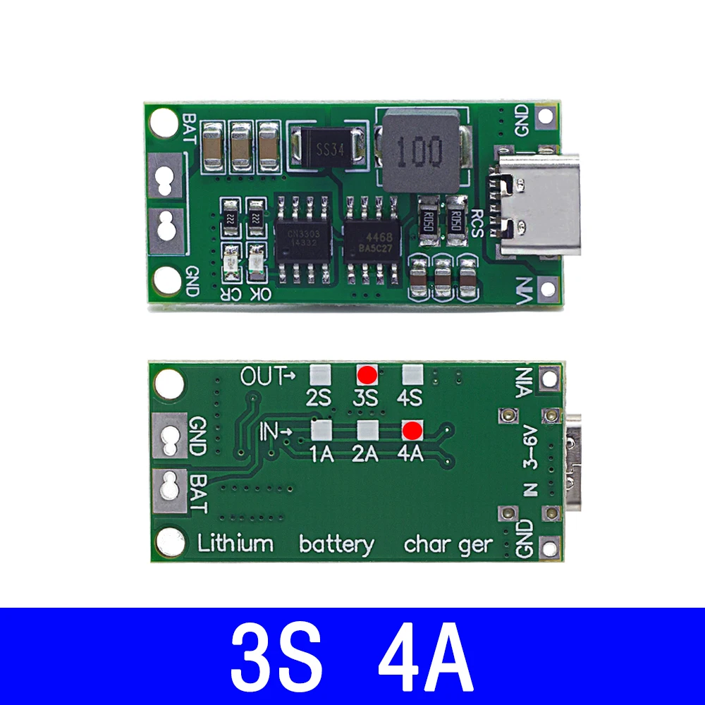 Multi Cell 2S 3S 4S Typ-C bis 8,4 V 12,6 V 16,8 V Step Up Boost LiPo Polymer Li Ion Ladegerät 7,4 V 11,1 V 14,8 V 18650 Lithium-Batterie