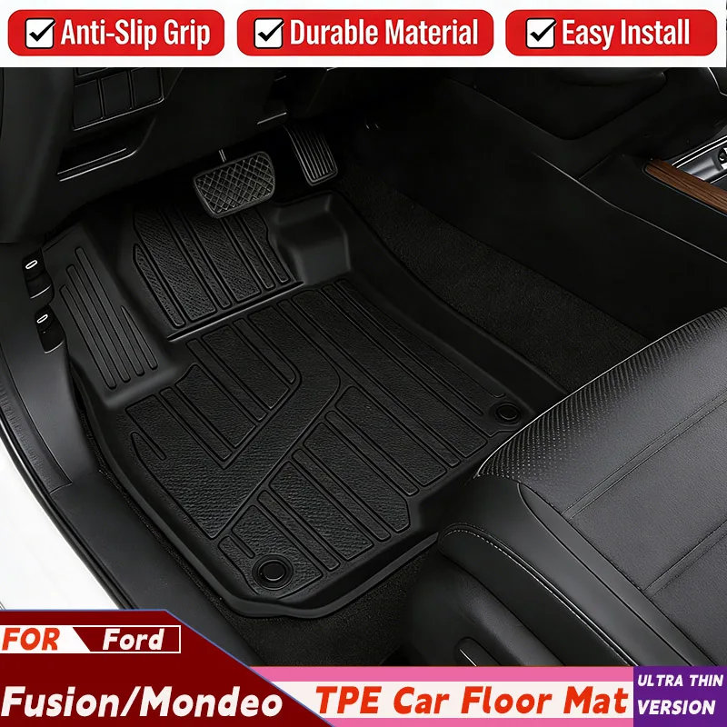 

Комплект из 3-х автомобильных ковриков для Ford Fusion Mondeo 2013-2016: 3D TPE резиновые коврики-вкладыши от грязи, защита для ног, автоаксессуары
