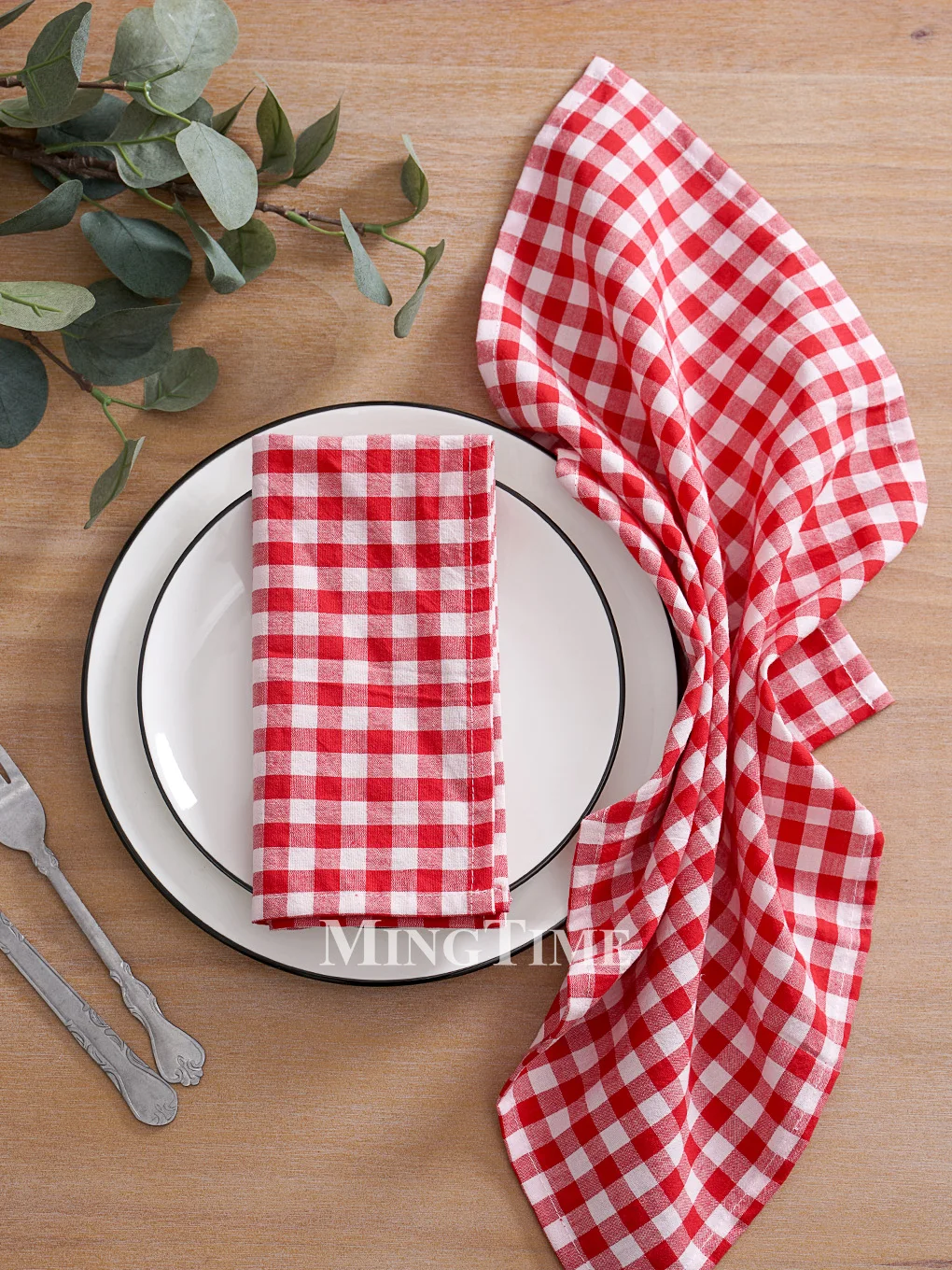 Gingham Cloth Napkin 42cm x 42cm Cotton Small Check Table Napkin Wedding Christmas Party Red Black Yellow Khaki Blue