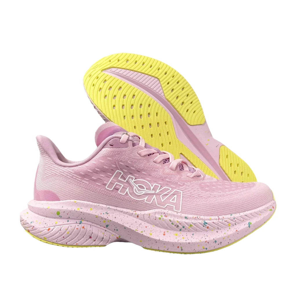 HOKA ONE ONE MACH 6 Women and Men Pink Colour Wear-resistant Breathable Lightweight Fabric Running Shoes 1147810-POH