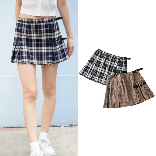 Brandy Melville Pleated Skirt Simple Skirt Brandy Melville Plaid Skirts Women Aliexpress