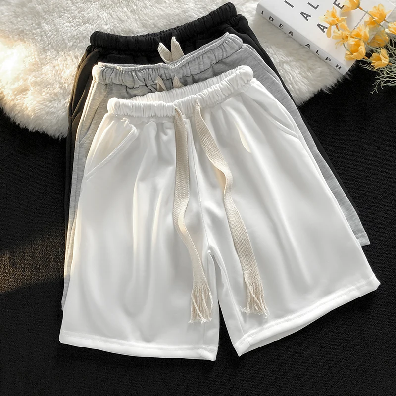 

New Men's Short Sports Pants Loose Fit Pure Color Five-Quarter Length Casual Outerwear Summer Breathable Comfortable