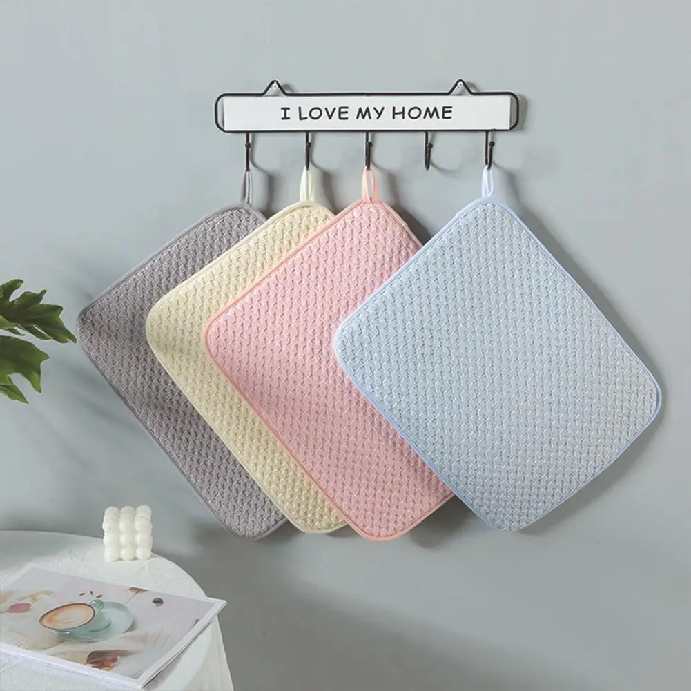Excellent Insulated Mat Rectangular Countertop Pad Strong Water Absorption Cup Mug Drying Pad Sink Draining Mat  Anti-scalding