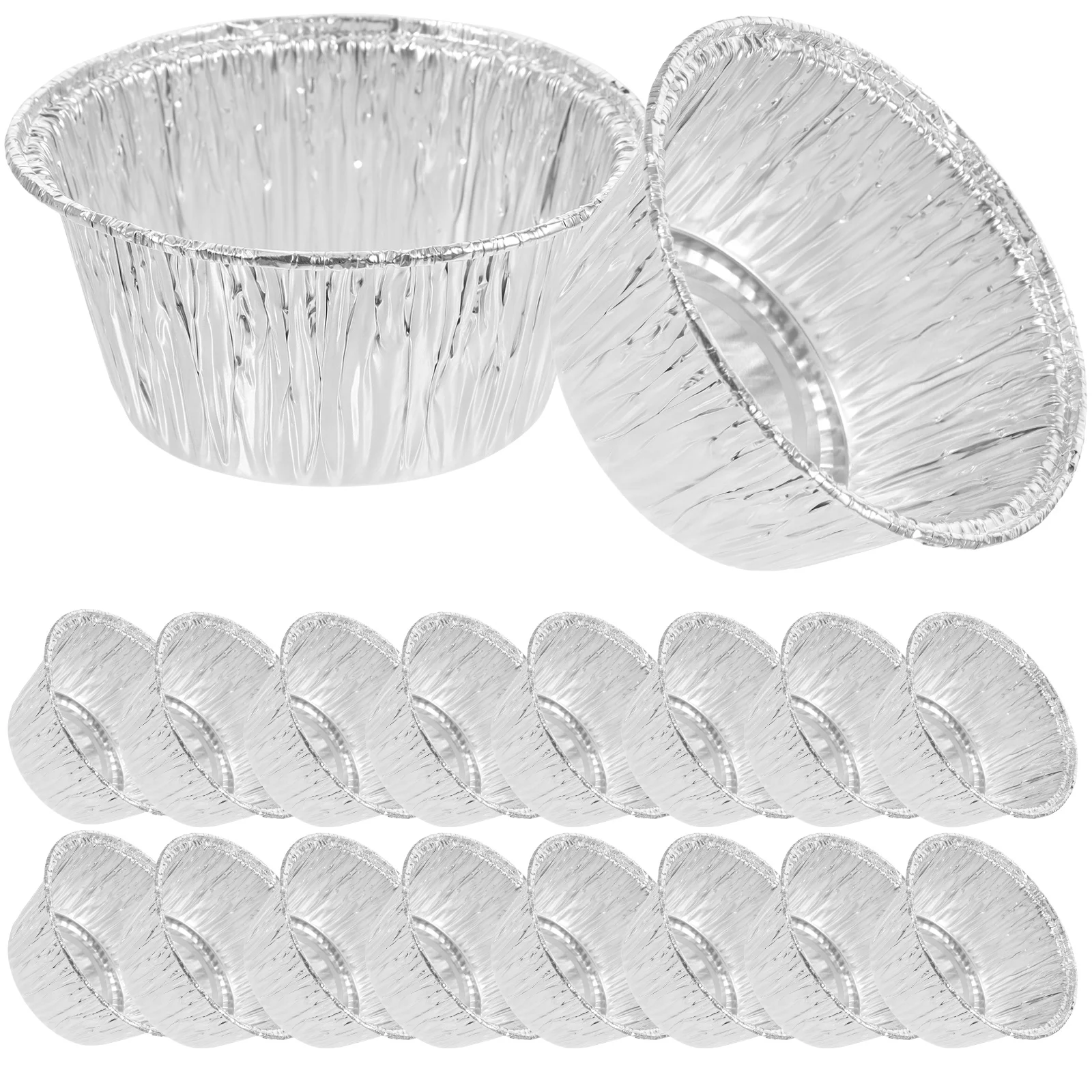 100 Pcs Round Egg Tart Tins Cups Foil Aluminum Muffin Baking Molds Disposable Tarts