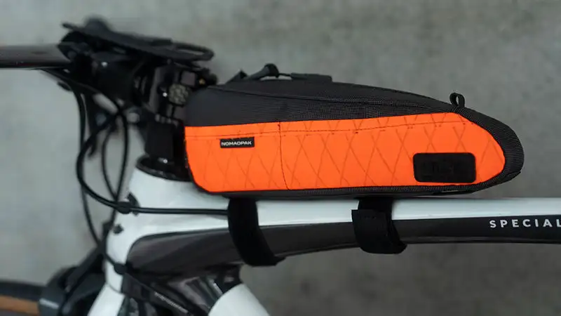 ULAC Wasserdichte Fahrrad-Top-Tube-Tasche, 0,9/1 l, MTB, Rennrad, leicht, langlebig, Fahrrad-Rahmentasche mit externen Seitentaschen – Detail 9