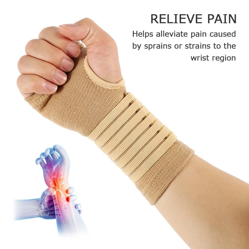 2pcs Elastic Bandage Wrist Guard Support Sprain Band Carpal Protector Hand Brace Accessories Sports Safety Wristband