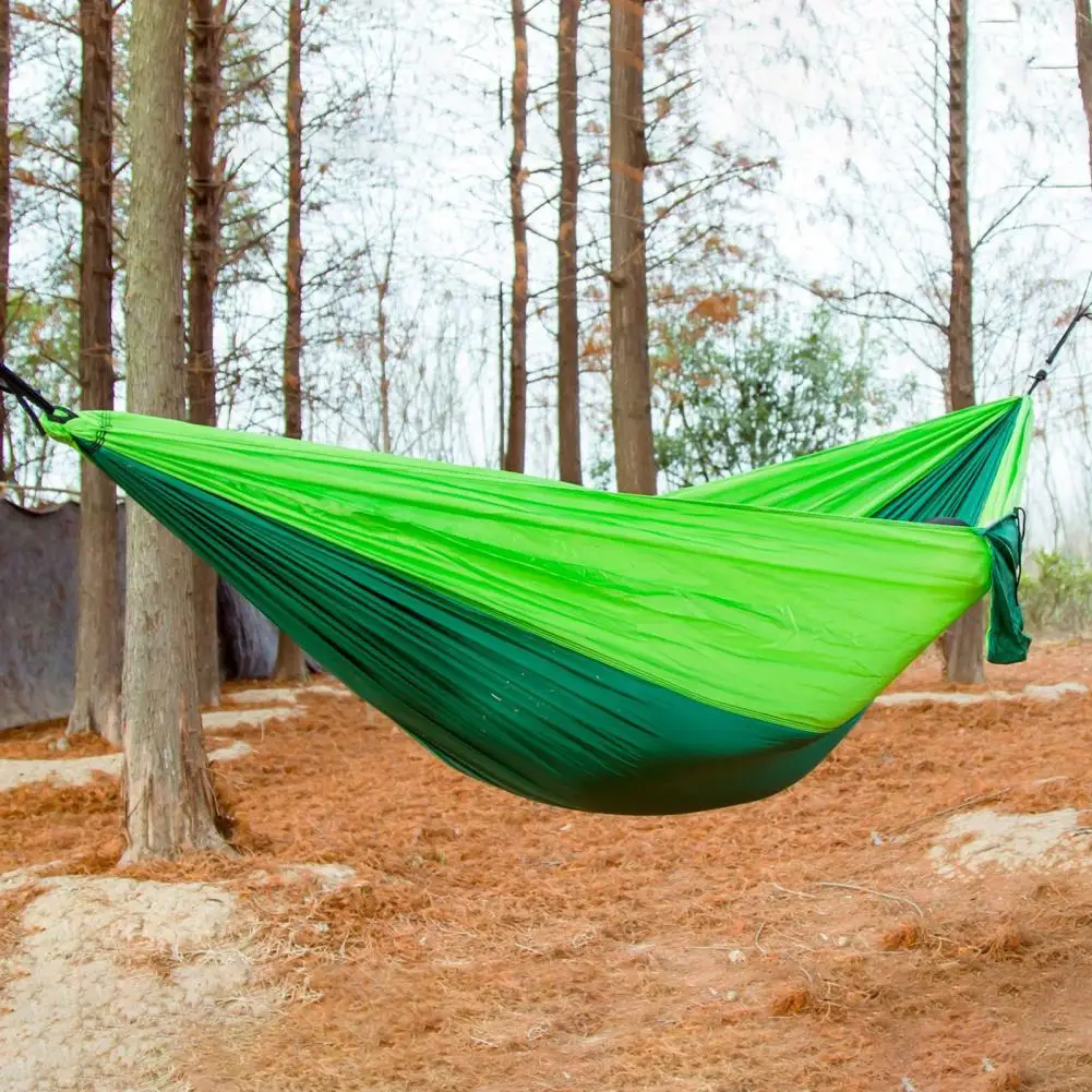 Outdoor Hammock Anti-Rollover Wide Design Hammock Moisture-Proof Pad Outdoor Sleeping Hammock Color-Blocking Resting Equipment