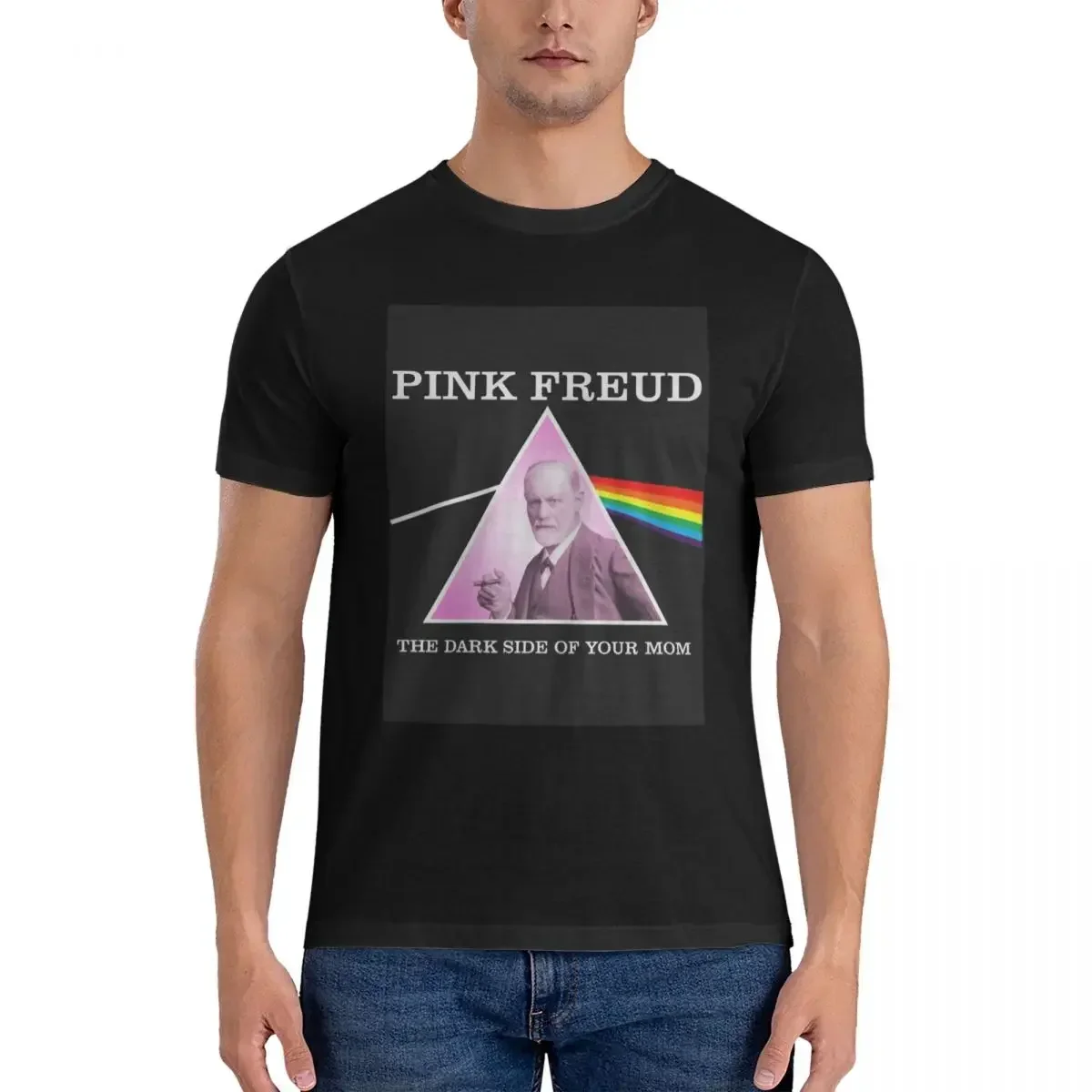 100% Cotton Pink Freud T-ShirtPink Freud T-shirt Men Fashion Oversized T Shirt Men crew Neck Summer Shirts Tops S-6XL