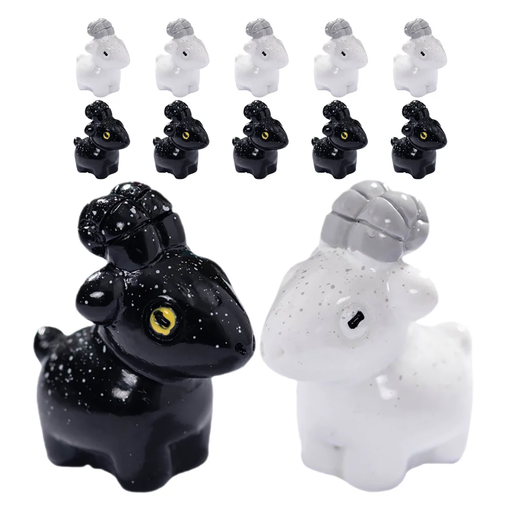 

12Pcs Mini Goat Ornaments Lifelike Sheep Decorations for DIY Projects Tabletop Garden Home Decor Tiny Resin Animal Models