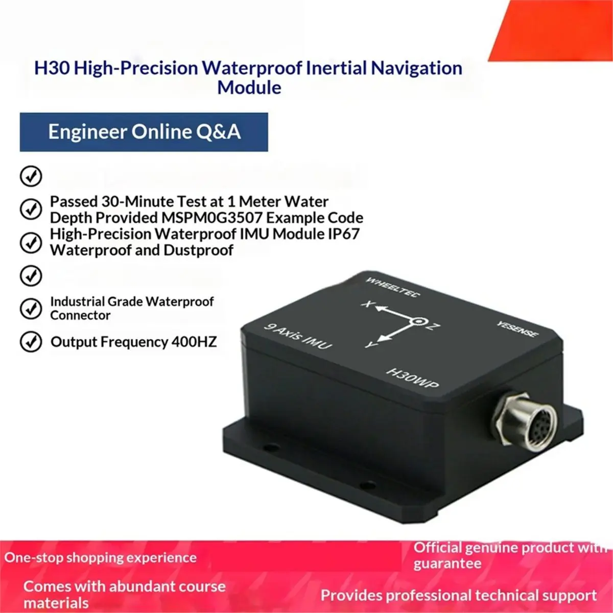 PROMOTION~ H30WP Industrial Waterproof IMU Inertial Navigation Module 9-Axis Gyroscope Attitude Sensor ROS2 Robot