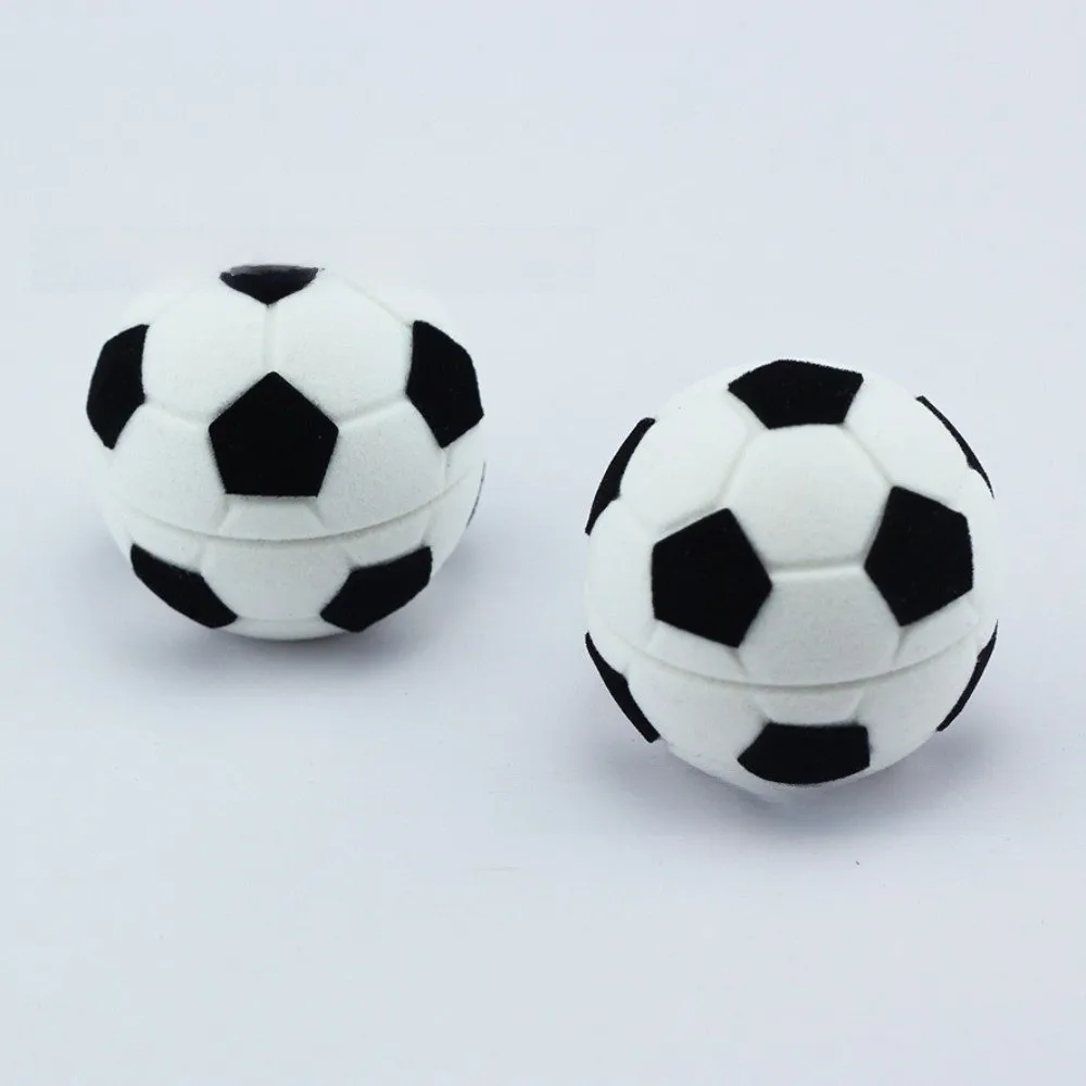 Silky Velvet Velvet Jewelry Box Gray Color Football Shaped Football Shape Ring Case Compact Size Unique Design Ring Holder
