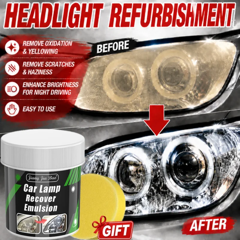 Car Headlight Restoration Polishing Kits Headlamp Scratch Remover Repair Cleaning Paste Remove Oxidation Headlight Polish Liquid