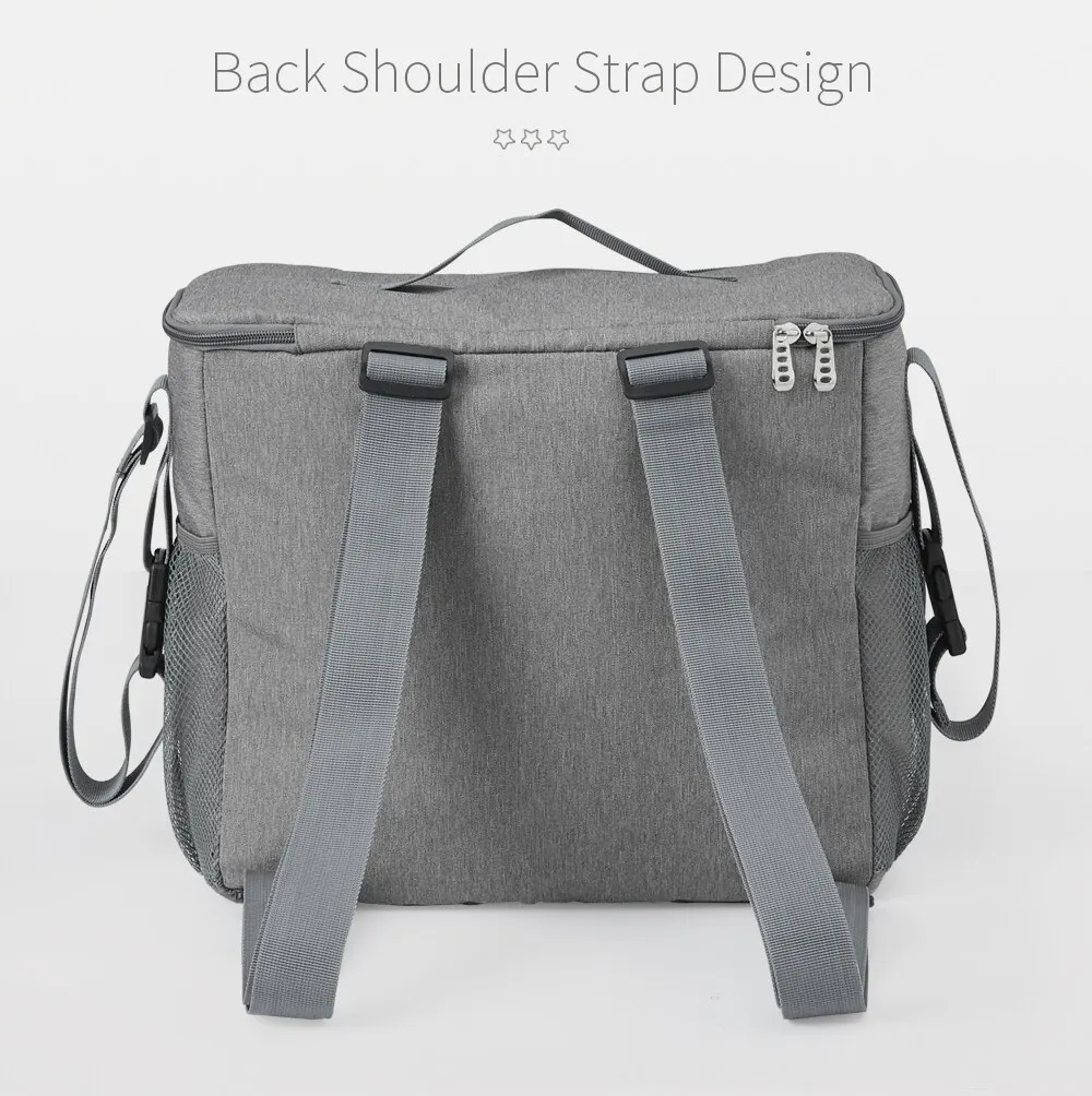 Bolsa de pañales de bebé Insular de gran capacidad, bolsa de mamá de viaje al aire libre para cochecito, bolsa de lactancia aislante, bolsa de pañales sólida de poliéster