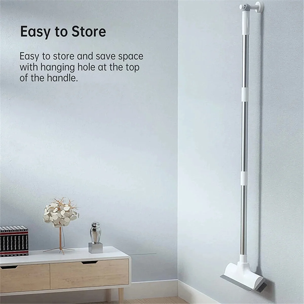 Y31A فرشاة تنظيف الأرضيات 2 في 1 فرشاة تنظيف مع مقبض طويل قابل للتعديل أداة تنظيف مكنسة دفع متعددة الوظائف للحمام
