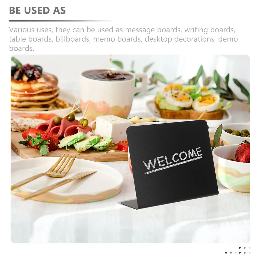 

6pcs Chalkboards For Menu Blackboards for Restaurant 100x75mm Standing Food Labels Reusable Lightweight Writing Boards