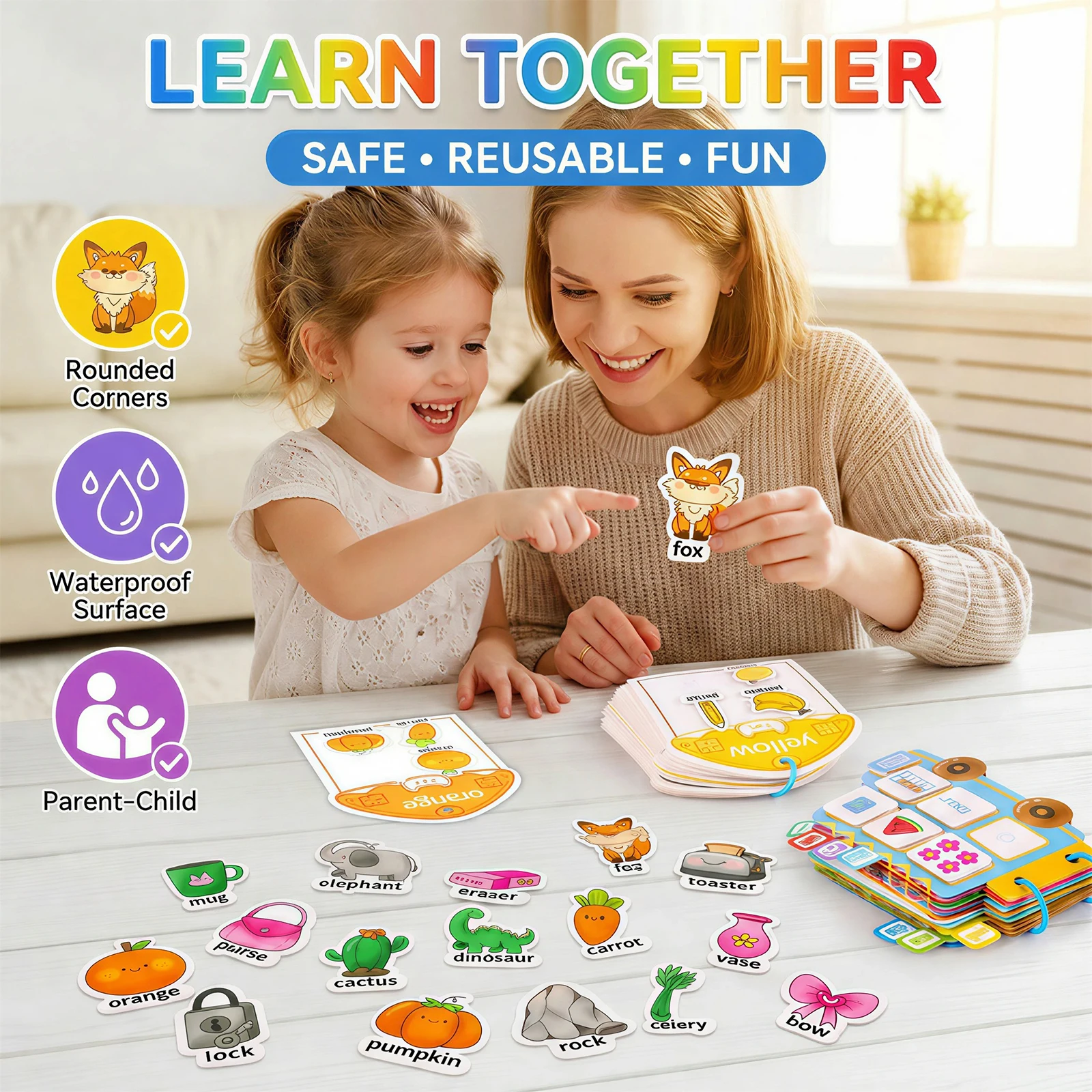 Toddlers Busy Book Safety Color/Number Themed Quiet Book for 3-5 Preschool Educational Sensory Fine Motor Matching Game Gifts view 3