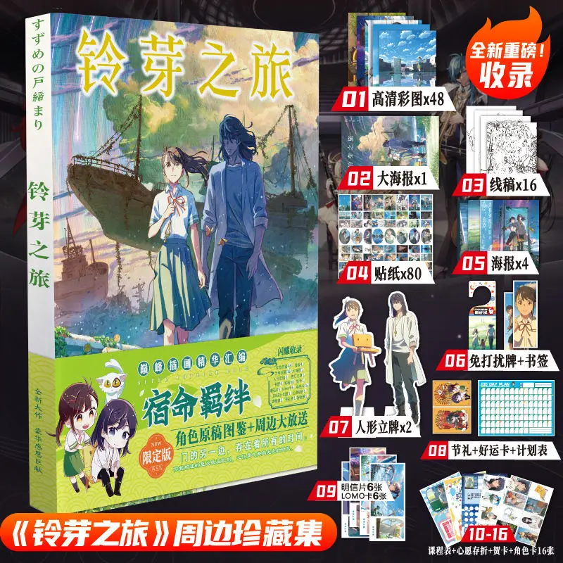 2024 Suzume no Tojimari/Suzume's Door-Locking Souta/Suzume Illustration Collection Gift Package Big Poster Postcard Sticker