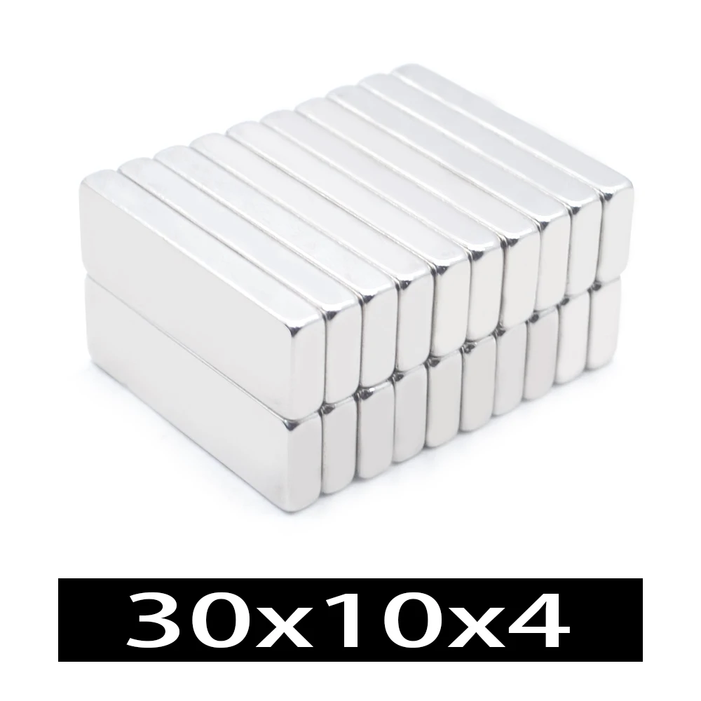 1-200PCS 30x10x4 block Powerful N35 Magnets 30mmX10mm Super Sheet Permanent Magnetic 30x10x4 mm Strong Neodymium Magnet 30*10*4