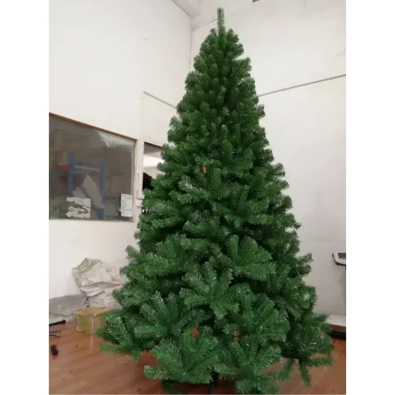 Artificial PVC Encrypted Christmas Tree 1.2m-3m with LED Lights Chrismas Tree Home Mall Hotel Decorations Foldable Metal Base