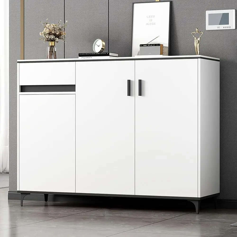 Hochwertiger Schuhschrank mit Multifunktionsschubladen (WEISS & SCHWARZ, 120CM)