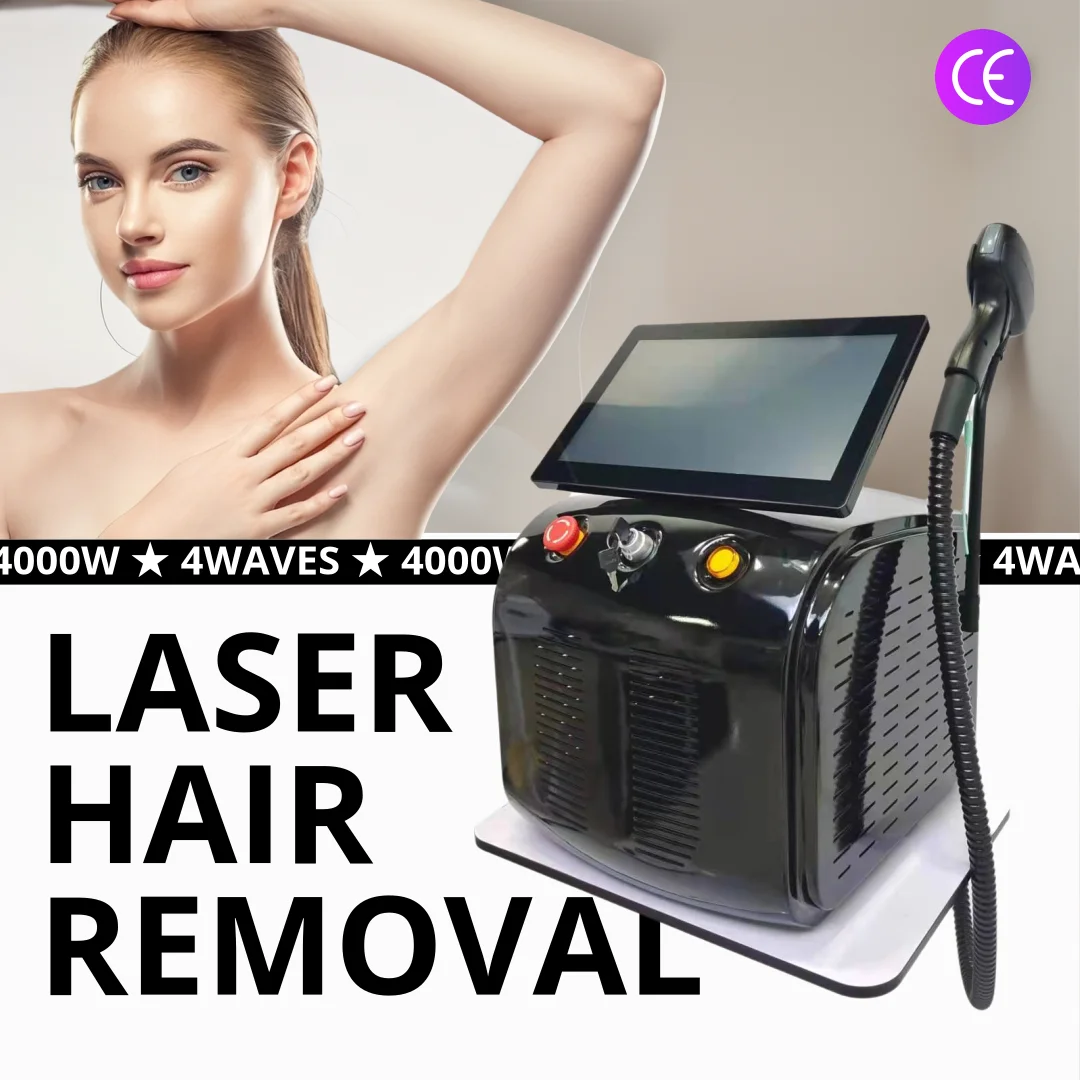 

‌ Новейшее диодное лазерное удаление волос с 4 волнами, 2025, 4000 Вт, ледяное охлаждение, 755, 808, 940, 1064 нм, безболезненное постоянное устройство для женщин и мужчин ‌