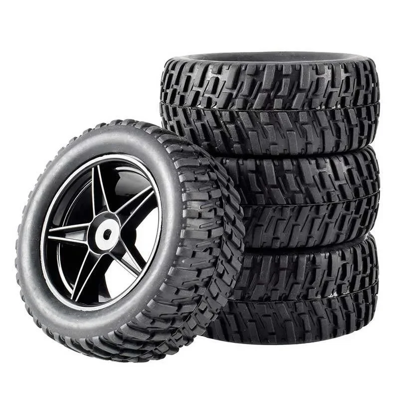 

RS Wear-Resistant Off Road Tires Plastic Wheel Rim Rubber Tyre for 1:10 RC Car HSP 94107 94166 94106 94155 Tamiya Wltoys 144001