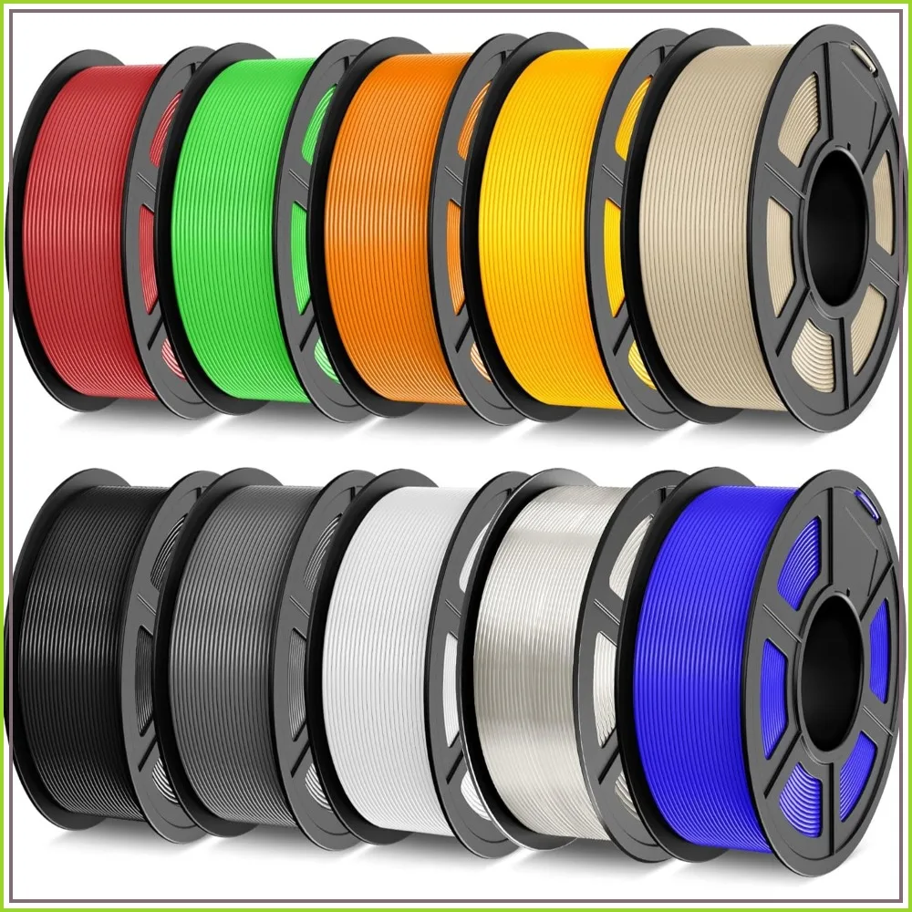 

10 KG PLA 3D Printer Filament Bundle, 1.75mm, 10 Colors, Neatly Wound, 1kg/Spool