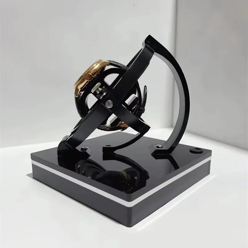 New USB Stereoscopic Automatic Watch Winder Display Mechanical Watch Stands 360° Gyro Rotator Men's Yarn Winder Rotating Drive
