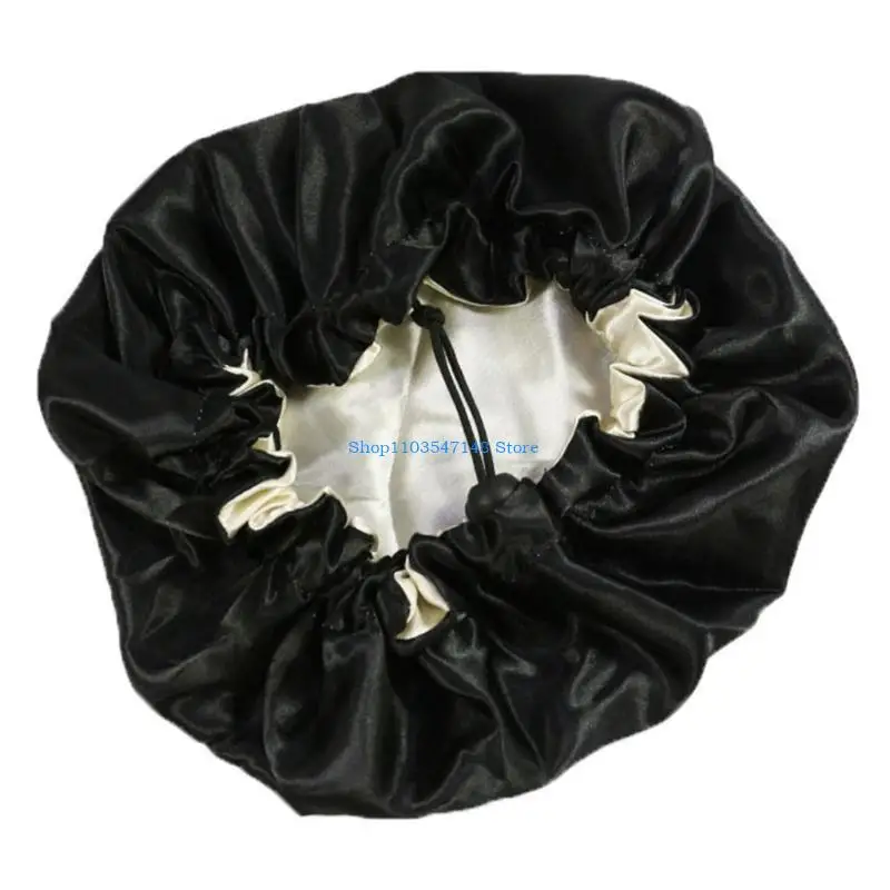 P88B غطاء الشعر غطاء الحرير النوم الأطفال القبعات الرباط قابل للتعديل قبعة الحرير الساتان #5