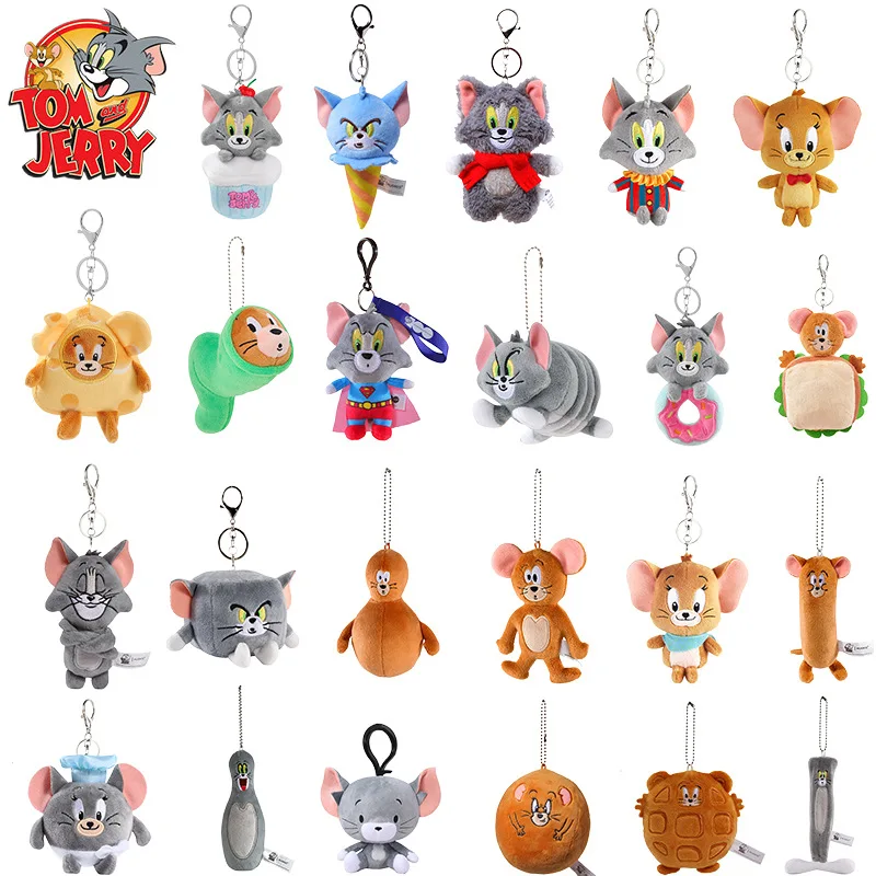 

Kawaii Genuine Tom and Jerry Plush Doll Pendant Anime Cartoon Series Tom Cat Doll Keychain Bag Accessories Couple Birthday Gifts