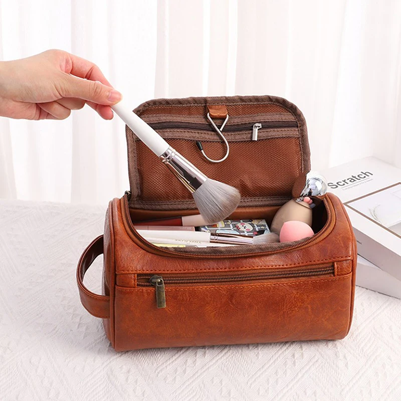 

Men Vintage Luxury Toiletry Bag Travel Necessary Business Cosmetic Makeup Cases Male Hanging Storage Organizer Wash Bags