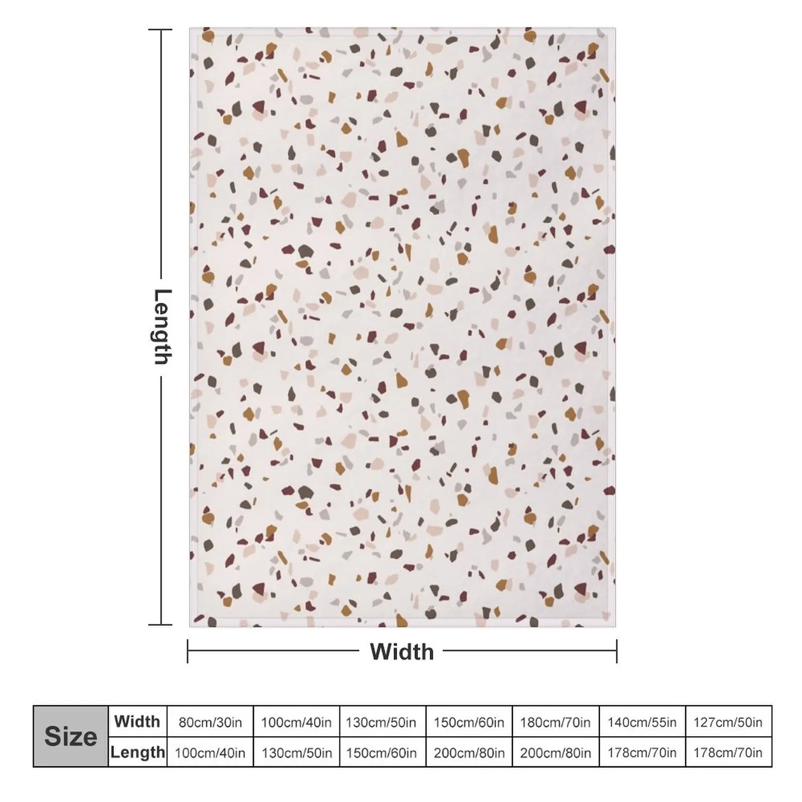 Earth tone terrazzo seamless pattern terrazzo accessories terrazzo decor Throw Blanket Personalized Gift Luxury Brand Blankets