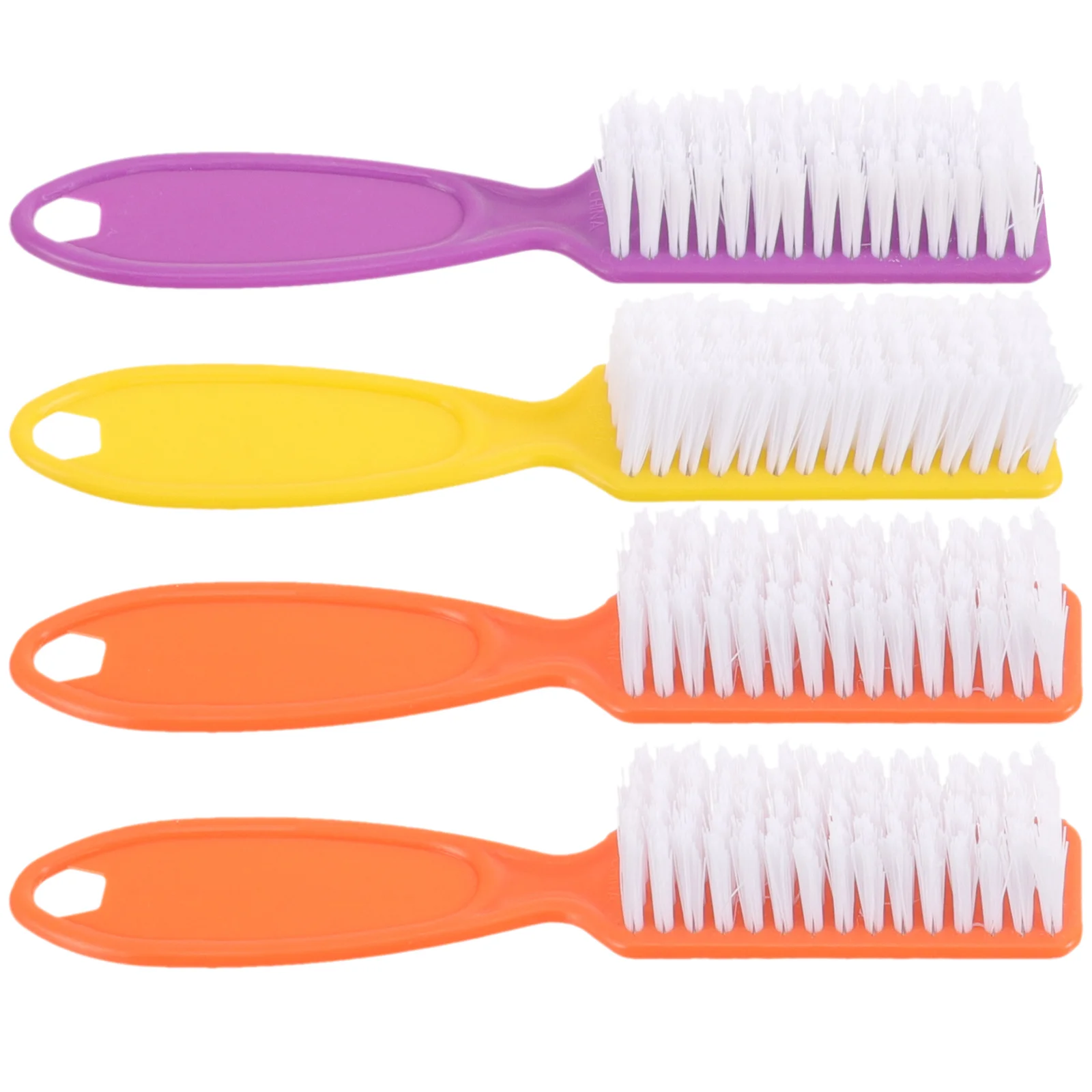 Brosse à ongles à Long manche en plastique, pour nettoyer la poussière après le vernis, poils souples, léger, Portable, Kit d'outils pour Nail Art, 4 pièces